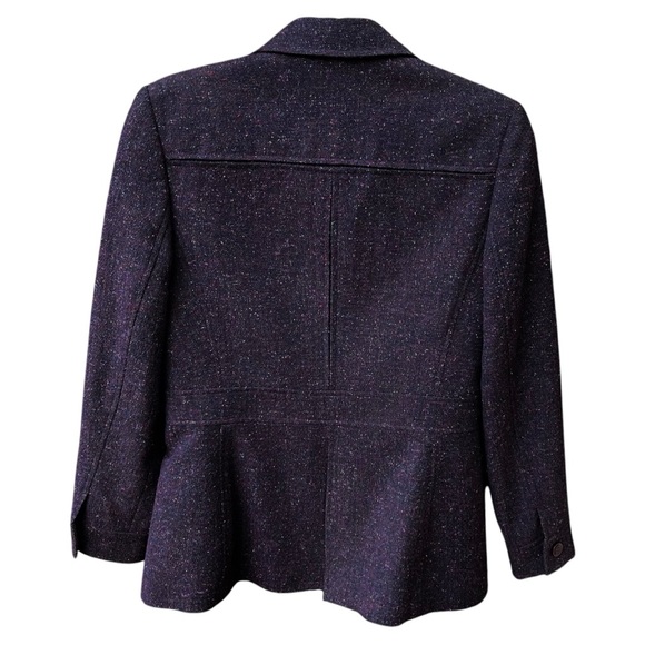 Caslon Wm’s Wool Silk Blend Tweed Blazer Jacket In Purple With Color Flecks Sz 4 - Picture 2 of 16